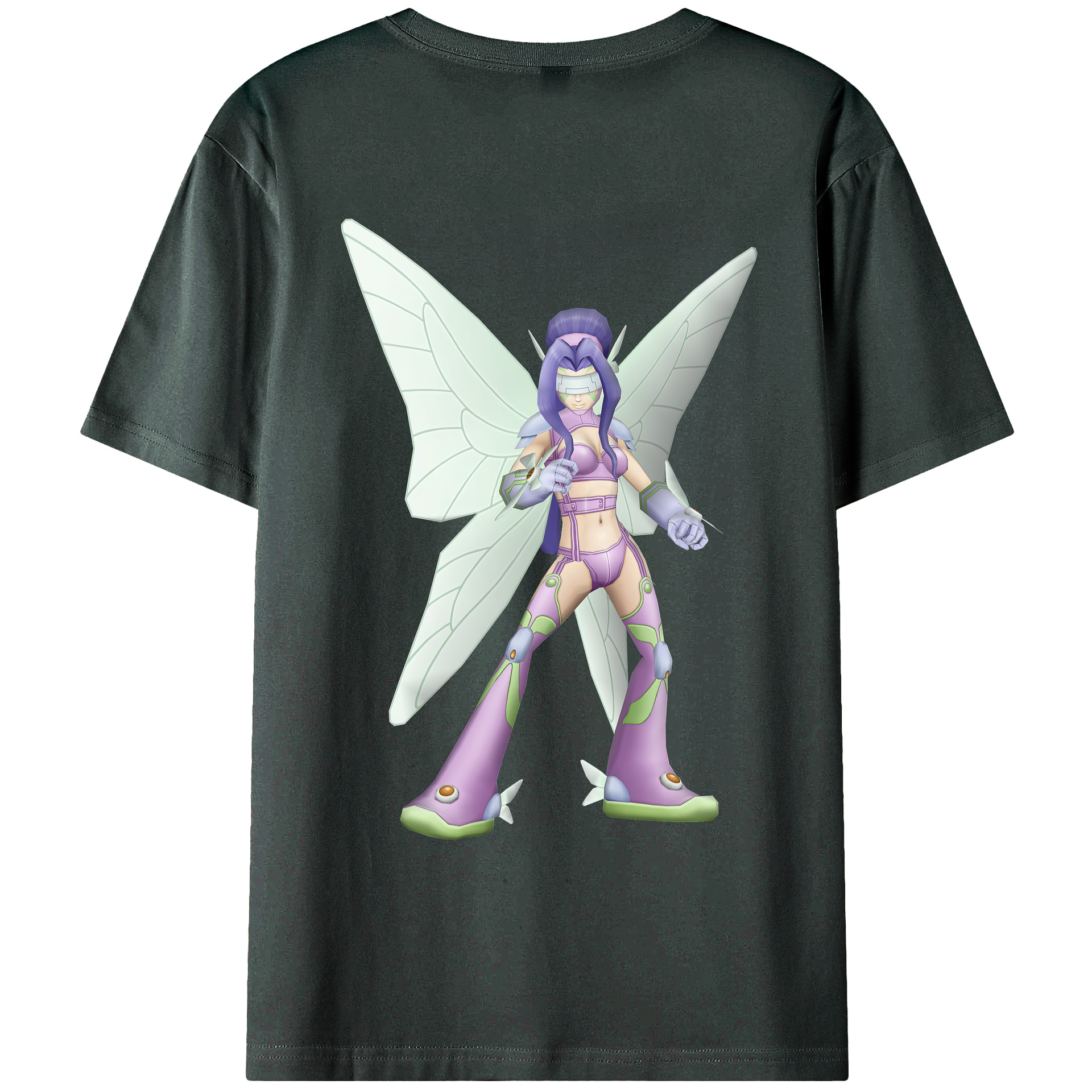 （画像用） Digimon デジタルモンスター/デジモン 綿100％ メンズ半袖Tシャツ（バックプリント） 通気性